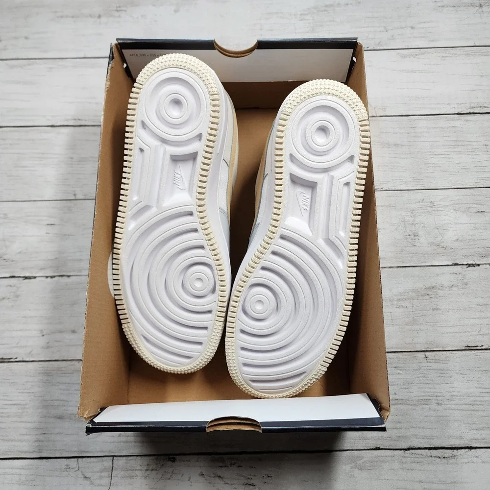 Sz 10 WMNS NIKE AF1 Shadow Summit White Sesame Wolf Grey‎ DV7449 100 - New/NoLid